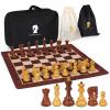 20'' Tournament Chess Set Foldable Silicone Chess Board Game Chess Pieces 3.8'' King Height Portable Travel Roll up Chess Game Set for Adults and Kids with Storage Bag Family Board Game view 1