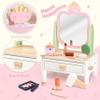 KizKnows Wooden Vanity Set for Kids Pretend Play Makeup Toy Set with Rotatable Mirror Toddler Beauty Salon Play Set with Makeup Accessories Gifts for Little Girls Age 3+ (Pink) view 2