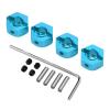 12mm Aluminum Wheel Hex Drive Hub Adaptor for 1/10 RC Car, High Accuracy RC Car Parts, Bend Wheel Hex Hubs Drive Adapter for Arrma Senton, Granite (Blue) view 1