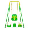 3-in-1 Toddler Swing Set, Foldable Baby Swing with Stand, Indoor & Outdoor Kids Swings Sets, Multifunctional Swings for Home Backyard, Easy to Install and Store (Green) view 1