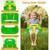 3-in-1 Toddler Swing Set, Foldable Baby Swing with Stand, Indoor & Outdoor Kids Swings Sets, Multifunctional Swings for Home Backyard, Easy to Install and Store (Green) view 3