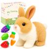 Easfan Walking Rabbit Interactive Electronic Pet Plush Bunny Toy Twitching Mouth and Nose Hoping Rabbit Ears Moving Educational Plush Toy Easter Birthday Gifts for Kids Girls, 7'' view 1
