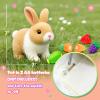 Easfan Walking Rabbit Interactive Electronic Pet Plush Bunny Toy Twitching Mouth and Nose Hoping Rabbit Ears Moving Educational Plush Toy Easter Birthday Gifts for Kids Girls, 7'' view 3