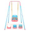 3-in-1 Toddler Swing Set, Foldable Baby Swing with Stand, Indoor & Outdoor Kids Swings Sets, Multifunctional Swings for Home Backyard, Easy to Install and Store (Blue Pink) view 1