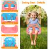3-in-1 Toddler Swing Set, Foldable Baby Swing with Stand, Indoor & Outdoor Kids Swings Sets, Multifunctional Swings for Home Backyard, Easy to Install and Store (Blue Pink) view 3