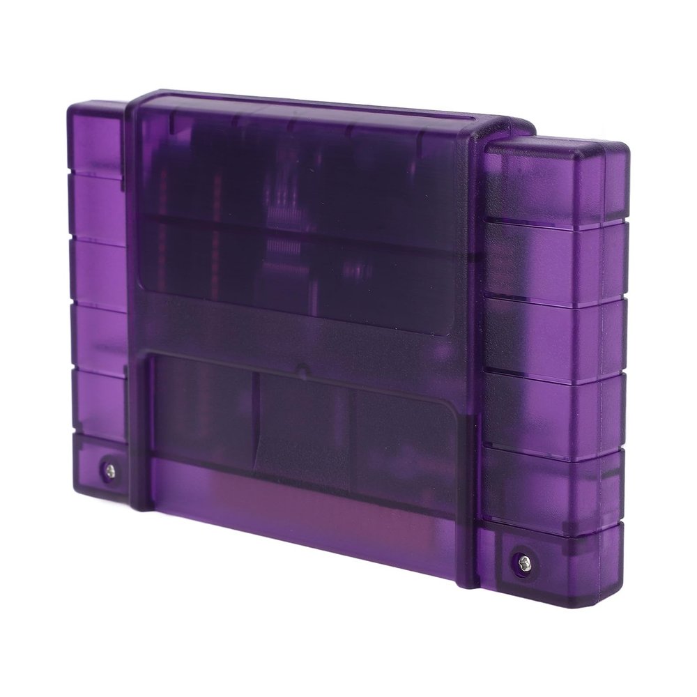 ASHATA Game Cartridge, 3000 in 1 Video Game Cartridge Card V1.0, Built in 8GB Memory Card, Automatic Save Backup, for SNES for Gaming System (Transparent Violet)