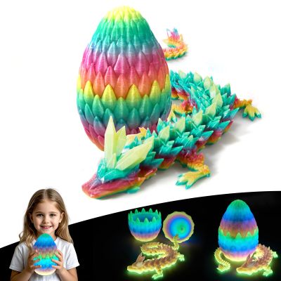 19 inch Large 3D Printed Dragon Glow in the Dark,Dragon Eggs with Dragon Inside,Surprise Dragon Egg Toy,Prefilled Easter Eggs Basket Stuffers for Boys Kids Teen 5-7 4-6 8-12