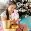 Easfan Walking Rabbit Interactive Electronic Pet Plush Bunny Toy with Sounds and Movements Hoping Rabbit Ears Moving Educational Plush Toy Easter Birthday Gifts for Kids Girls, 7'',White-Pink view 4