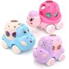 Baby Girl Toy Cars for Toddlers 1-3, Push and Go Rattle Cars for Baby Toy 6-9-12-18 Months, First Birthday Gifts for 1 2 Year Old Girls, Infant Pink Friction Truck Set Valentines Gift view 1