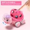 Baby Girl Toy Cars for Toddlers 1-3, Push and Go Rattle Cars for Baby Toy 6-9-12-18 Months, First Birthday Gifts for 1 2 Year Old Girls, Infant Pink Friction Truck Set Valentines Gift view 4