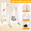 3-in-1 Toddler Swing Set, Foldable Baby Swing with Stand, Indoor & Outdoor Kids Swings Sets, Multifunctional Swings for Home Backyard, Easy to Install and Store (White) view 4