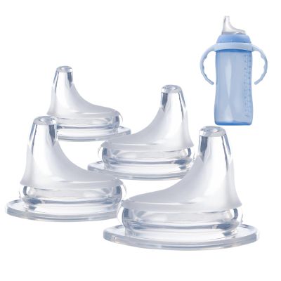 4Pack Replacement Silicone Spout Compatible with NUK, Soft Spout Replacement for NUK Active and Learner Cups, Easy Transition from Bottle to Cup, No Spill for Sippy Cup Nipples