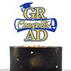 Congrats Grad Cake Topper, Congratulations/Mastered It, So Proud of You, 2025 High School University Gradaution Party Decorations Blue and Gold Glitter view 1