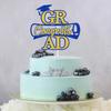Congrats Grad Cake Topper, Congratulations/Mastered It, So Proud of You, 2025 High School University Gradaution Party Decorations Blue and Gold Glitter view 3