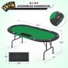 ECOTOUGE 9-Player Poker Table, Casino Leisure Table with Stainless Steel Cup Holders, Texas Hold'em Poker Table with Padded Rail, Green view 2