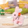 Easfan Walking Pink Rabbit Interactive Electronic Pet Plush Bunny Toy with Sounds Hopping Rabbit Ears Moving Educational Plush Toy Easter Birthday Gifts for Kids Girls, 7'' view 3