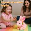 Easfan Walking Pink Rabbit Interactive Electronic Pet Plush Bunny Toy with Sounds Hopping Rabbit Ears Moving Educational Plush Toy Easter Birthday Gifts for Kids Girls, 7'' view 4