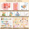165Pcs Mini Shopping Cart Basket Miniature Food Drink Toy Supermarket Metal Handcart Shelves Cash Register Fridge Food Scale Trolley Dollhouse Store Grocery Accessories Kitchen Play Game Party Model view 2
