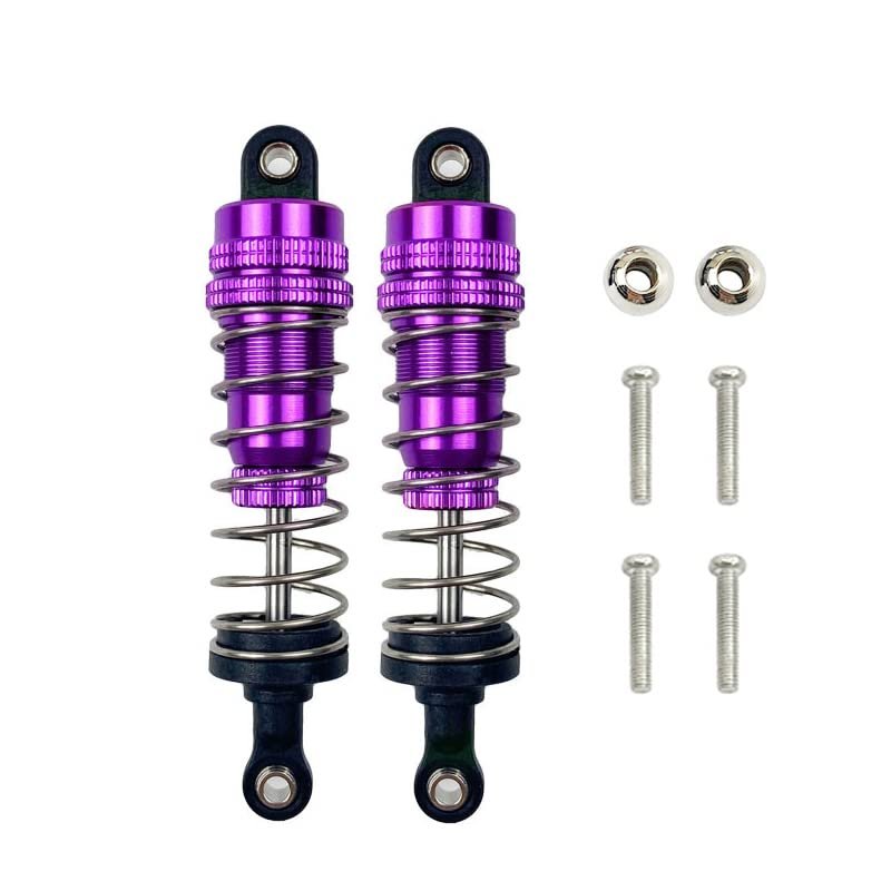 2 Buah Peredam Kejut Depan Belakang Logam Aluminium untuk 1/14 Wltoys 144001 1316 Mobil RC Crawler Kursus Singkat Truk upgrad(Purple)