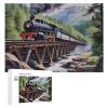 Wooden Puzzle - Valley Steam Train - Forest Stream Landscape Jigsaw PuzzlesWooden Puzzles for Adults 300 Pieces Unique Gifts for Wall ArtChallenge PuzzlesPuzzlesEducational Games view 1
