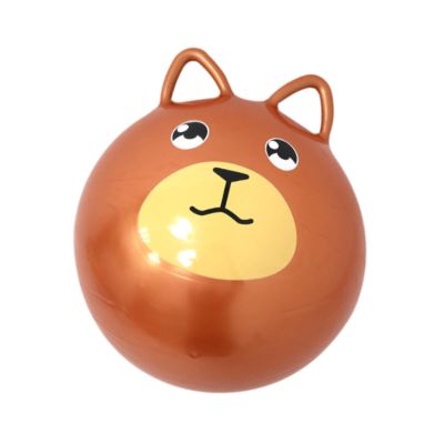 DYNWAVE Jumping Ball,Inflatable Bouncy Ball,Cartoon 42cm Exercise Ball,Indoor and Outdoor Games for Children,Cute Sports Hopping Ball, Light Brown