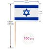 100 Pcs Israel Flag Israelis Toothpick Flags, Cocktail Picks Mini Stick Cupcake Toppers Country Picks Party Decoration Celebration Cocktail Food Bar Cake Flags  view 2