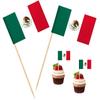 100 Pcs Mexico Flag Mexican Toothpick Flags, Cocktail Picks Mini Stick Cupcake Toppers Country Picks Party Decoration Celebration Cocktail Food Bar Cake Flags view 1
