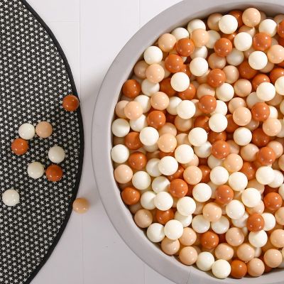 GOGOSO Cream Ball Pit Balls 100 Balls, 2.2 Inch Ball Pool Balls for Baby Fun Toys, Different Shaped for Toddler Ball Pit, Boys Girl Kids Birthday, Tent,Slides, Nude