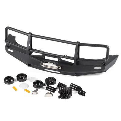 VyTRdW 1/10 Scale Front Bumper Kit Hand Welded Bull Bar LC80 Body Compatible with RUN80 Chassis RC Crawler Parts