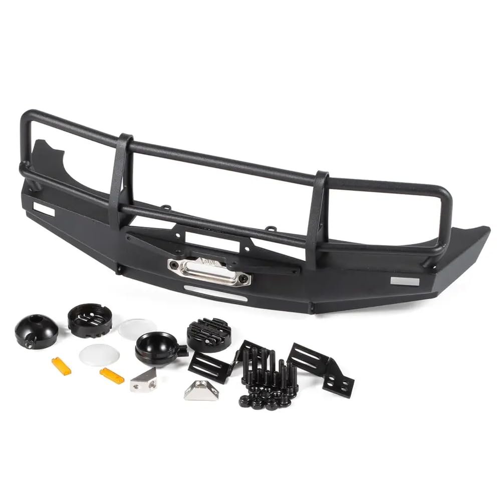 VyTRdW 1/10 Scale Front Bumper Kit Hand Welded Bull Bar LC80 Body Compatible with RUN80 Chassis RC Crawler Parts