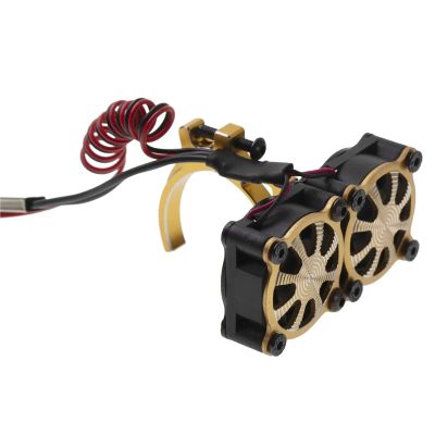 540 550 3650 3660 Motor Heatsink Cooling Fan with Thermal Sensor for 1/8 1/10 RC Car Axial SCX10 for Trax-xas TRX4 for Tam-iya Replacement Part(Yellow)