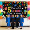 AIBIIN 5th Grade Graduation Backdrop Banner Peace Out 5TH Grade Next Stop Middle School Backdrop 5th Grade Graduation Party Decor Elementary School Classroom Banner 70.8 x 43.3 inch Black view 4