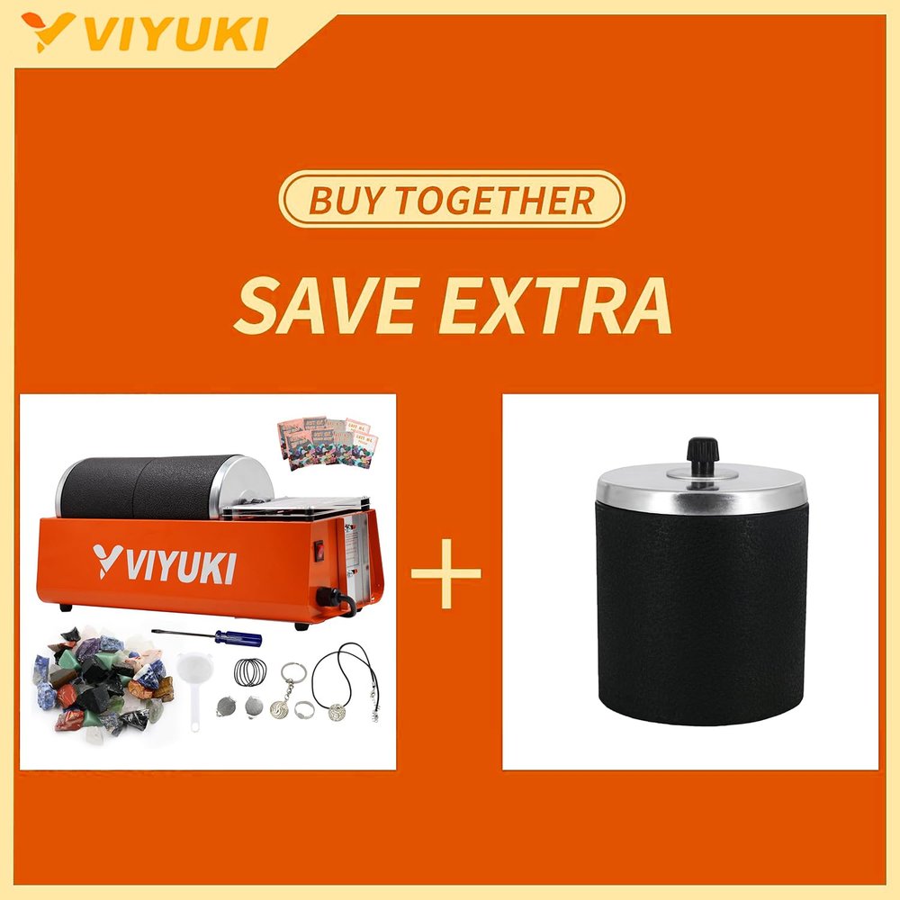 VIYUKI 6LB Professional Rock Tumbler Kit with Replacement 3Lb Barrel