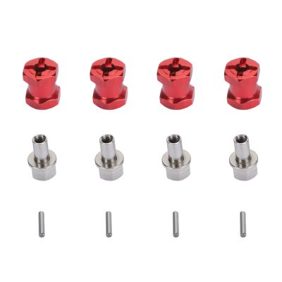 4PCS 12mm Dia 15mm Length Hex Hub Extenssion with Lock Pins for RC Cars, Aluminum Alloy RC Wheel Hex Spacer (a)
