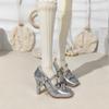 1/4 BJD Doll Shoes Carefully Crafted Fashionable High Heels Suitable for 18 inch BJD SD Doll Gifts for Doll Lovers (Glossy Silver) view 3