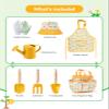 Grenebo Kids Gardening Set Toys,Includes Metal Trowel,Transplanting Shovel,Garden hat,Rake,Apron,Gloves,Watering Can,and Tool Organizer Bag (Yellow) view 2