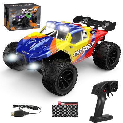 Hylukon Remote Control Car, 2.4GHz All-Terrain Remote Control Truck 1:14 Scale 4WD Off Road Truck with Headlight and Bodylight, 40KM/H High Speed Monster Truck, Gifts for Teens Adults