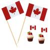 100 Pcs Canada Flag Canadian Toothpick Flags, Cocktail Picks Mini Stick Cupcake Toppers Country Picks Party Decoration Celebration Cocktail Food Bar Cake Flags  view 1