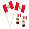 100 Pcs Peru Flag Peruvian Toothpick Flags, Cocktail Picks Mini Stick Cupcake Toppers Country Picks Party Decoration Celebration Cocktail Food Bar Cake Flags  view 1