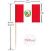 100 Pcs Peru Flag Peruvian Toothpick Flags, Cocktail Picks Mini Stick Cupcake Toppers Country Picks Party Decoration Celebration Cocktail Food Bar Cake Flags  view 2
