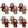 12 Pcs Lovely Mini Sloth Stuffed Keychain 4 Inch Valentine Animal Plush Toys Bulk Small Plushies Keychains Forest Safari Party Favors for Galentine Birthday Carnival Prize Gift Backpack Decor view 1