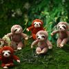 12 Pcs Lovely Mini Sloth Stuffed Keychain 4 Inch Valentine Animal Plush Toys Bulk Small Plushies Keychains Forest Safari Party Favors for Galentine Birthday Carnival Prize Gift Backpack Decor view 3