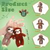 12 Pcs Lovely Mini Sloth Stuffed Keychain 4 Inch Valentine Animal Plush Toys Bulk Small Plushies Keychains Forest Safari Party Favors for Galentine Birthday Carnival Prize Gift Backpack Decor view 4