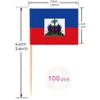 100 Pcs Haiti Flag Haitian Toothpick Flags, Cocktail Picks Mini Stick Cupcake Toppers Country Picks Party Decoration Celebration Cocktail Food Bar Cake Flags view 2