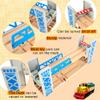 Hoarost 2 Pcs Wooden Train Track Set Accessories Lifting 2-Level Wood Railway Overpass Bridge for Wooden Railway Tracks System view 3