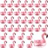 36 Pack Inflatable Flamingo Drink Holder Rose Gold Blow Up Flamingo Drink Floats Hot Tub Drinking Cup Coasters for Summer Swim Pool Party view 1