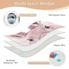 Extra Large Resuable Changing Pad Covers Soft Absorbent Bed Wetting Pads Leakproof Quick Drying Pee Mats for Infant Toddler 52x34in Bunny Rabbit Ears Floral Leaves Easter view 2