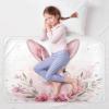 Extra Large Resuable Changing Pad Covers Soft Absorbent Bed Wetting Pads Leakproof Quick Drying Pee Mats for Infant Toddler 52x34in Bunny Rabbit Ears Floral Leaves Easter view 4