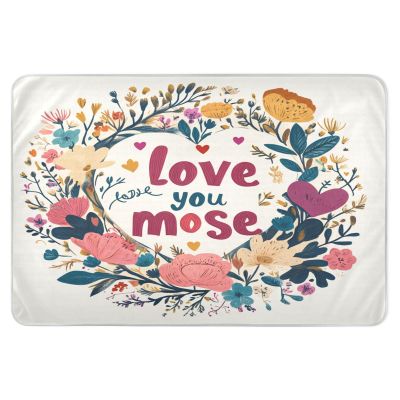 Extra Large Resuable Bed Underpads Water Resistant Bed Pad Portable Bed Liners for Infant Baby 52x34in Valentines Day Flowers Heart Love You Mose