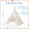 2 PCS Teepee Tent for Kids,Washable Tapered Kids Teepee Tent,Bohemian Teepee Tents,White Collapsible Sleepover Tents,for Boys and Girls Sleepover Pajamas Party Birthday SPA view 2